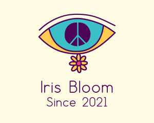 Iris - Hippie Peace Eye logo design