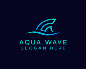 Fin Surf Wave logo design