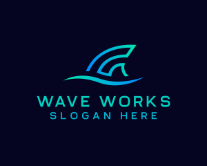 Fin Surf Wave logo design