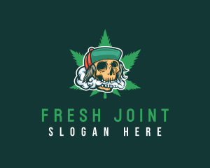 Joint - Hipster Skull Pothead logo design