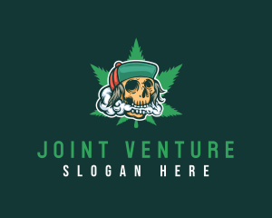 Hipster Skull Pothead logo design