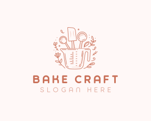 Floral Baking Measuring Cup logo design