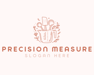 Floral Baking Measuring Cup logo design