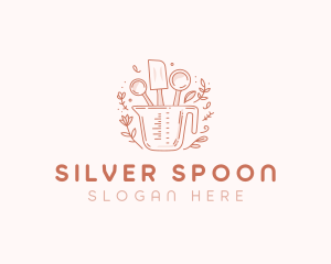 Floral Baking Measuring Cup logo design