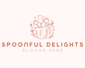 Floral Baking Measuring Cup logo design