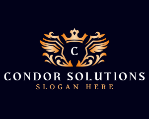 Luxury Crown Wings logo design