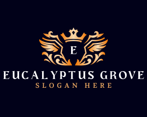 Luxury Crown Wings logo design