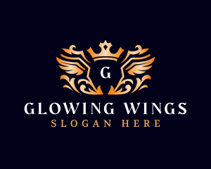 Luxury Crown Wings logo design