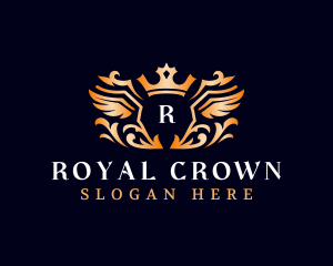 Luxury Crown Wings logo design