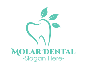 Molar - Green Dental Tooth logo design