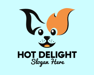 Cute Fiery Dog logo design