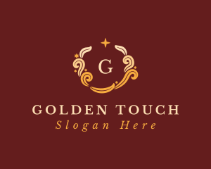 Golden Wedding Luxury  logo design