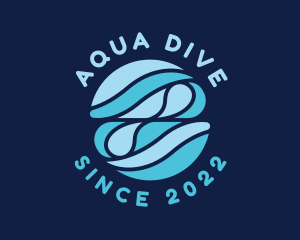 Diving - Water Wave Droplet logo design
