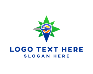 Tourist - Travel Airplane Location Pin logo design