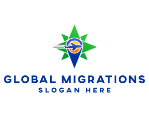 Immigration - Travel Airplane Location Pin logo design