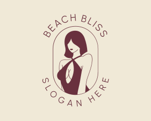 Swimsuit - Maroon Sexy Swimsuit logo design