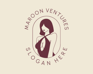Maroon Sexy Swimsuit logo design