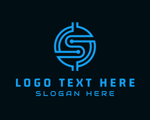 Digital - Crypto Tech Circuit Letter S logo design