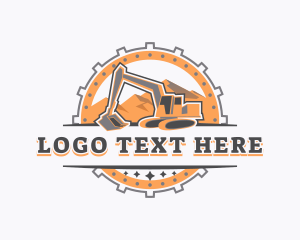 Quarry - Backhoe Mountain Excavator logo design