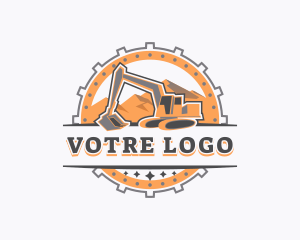 Backhoe Mountain Excavator Logo