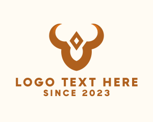 Horns - Diamond Letter V Horn logo design