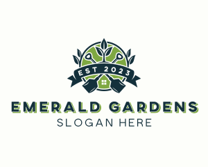 Gardening Shovel Greenhouse logo design