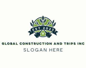 Landscaper - Gardening Shovel Greenhouse logo design