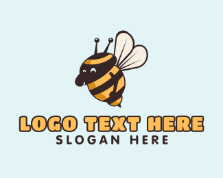 Fun Bumblebee Insect logo design