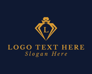 Gold - Diamond Jewelry Ring logo design