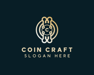 Crypto Currency Blockchain logo design