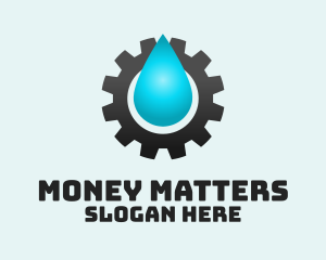 Water Supply - Oil Industrial Cog logo design