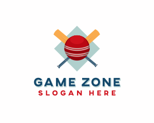 Sports Cricket Ball Paddle logo design