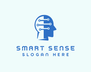 Intelligence - Artificial Intelligence Bot Circuit logo design