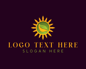 Plant - Ecology Sun Leaf logo design