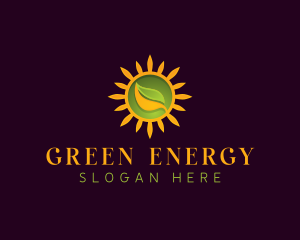 Photosynthesis - Ecology Sun Leaf logo design