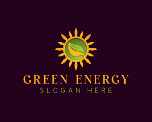  Ecology Sun Leaf logo design