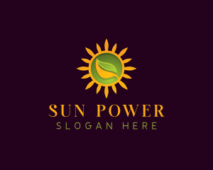  Ecology Sun Leaf logo design