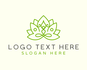 Healing - Lotus Yoga Meditation logo design