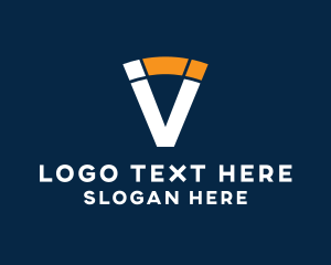Technology - Fuel Meter Letter V logo design