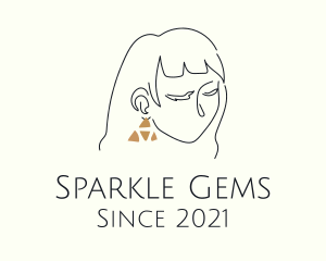 Earrings - Woman Triangle Earring logo design