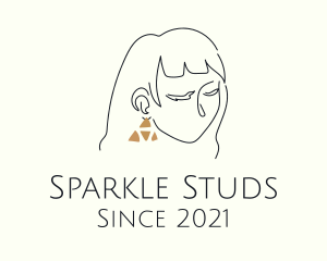 Woman Triangle Earring  logo design