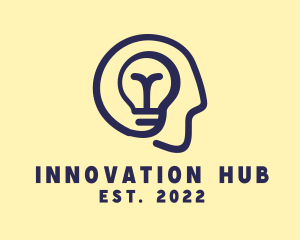 Incubator - Human Mind Light Bulb logo design