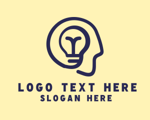 Human Mind Light Bulb Logo