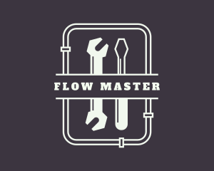 Plumbing Tools Banner logo design