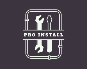 Installer - Plumbing Tools Banner logo design