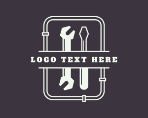 Drain - Plumbing Tools Banner logo design
