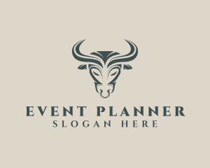 Cow - Elegant Bull Horn logo design