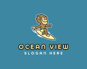 Resort Surfing Monkey logo design