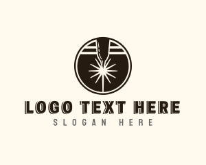 Lasercutting - Industrial Factory Laser logo design