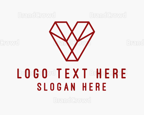 Geometric Diamond Letter V Logo